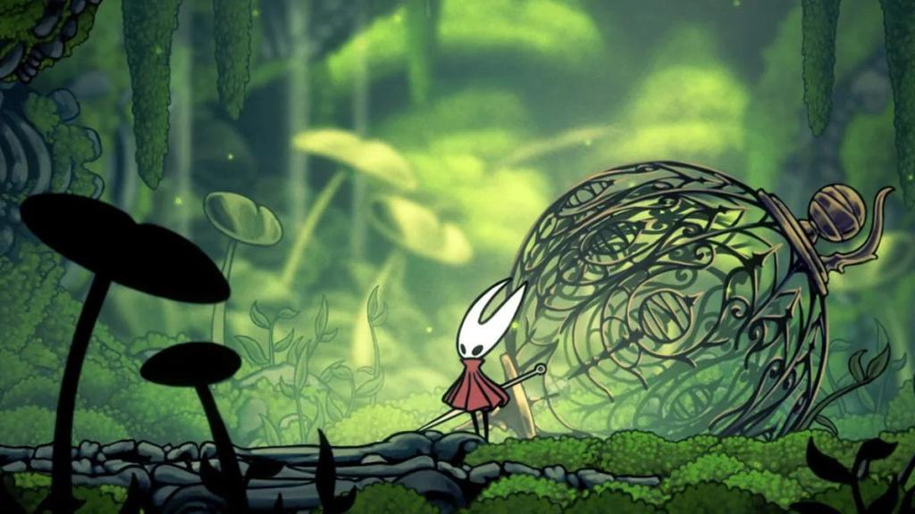 Hollow Knight Silksong: 7 ปีแห่งความคิดสร้างสรรค์และความสนุกสนานเปิดตัว 2 ภาพหน้าจอของ Knight Hollow: Silksong ใน Green/Lush Biome