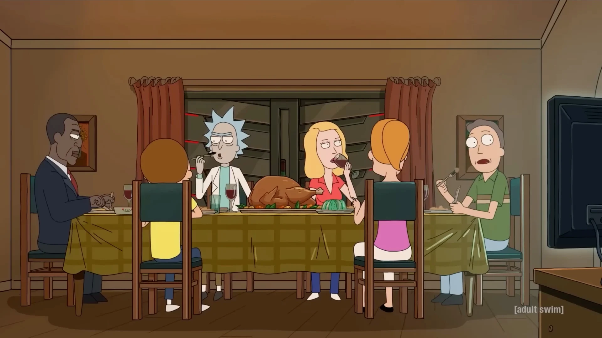 “Rick ve Morty'nin Şükran Suiistimali: Şükran Günü Değerlerine Alaycı Bir Bakış” 3 Şükran Günü tablosu